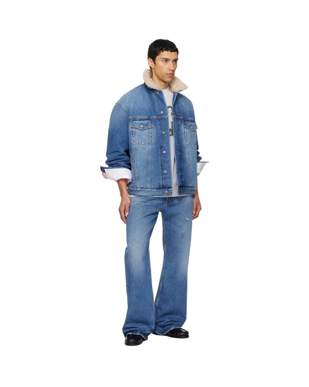 Acne Blue Faded Denim Jacket for men