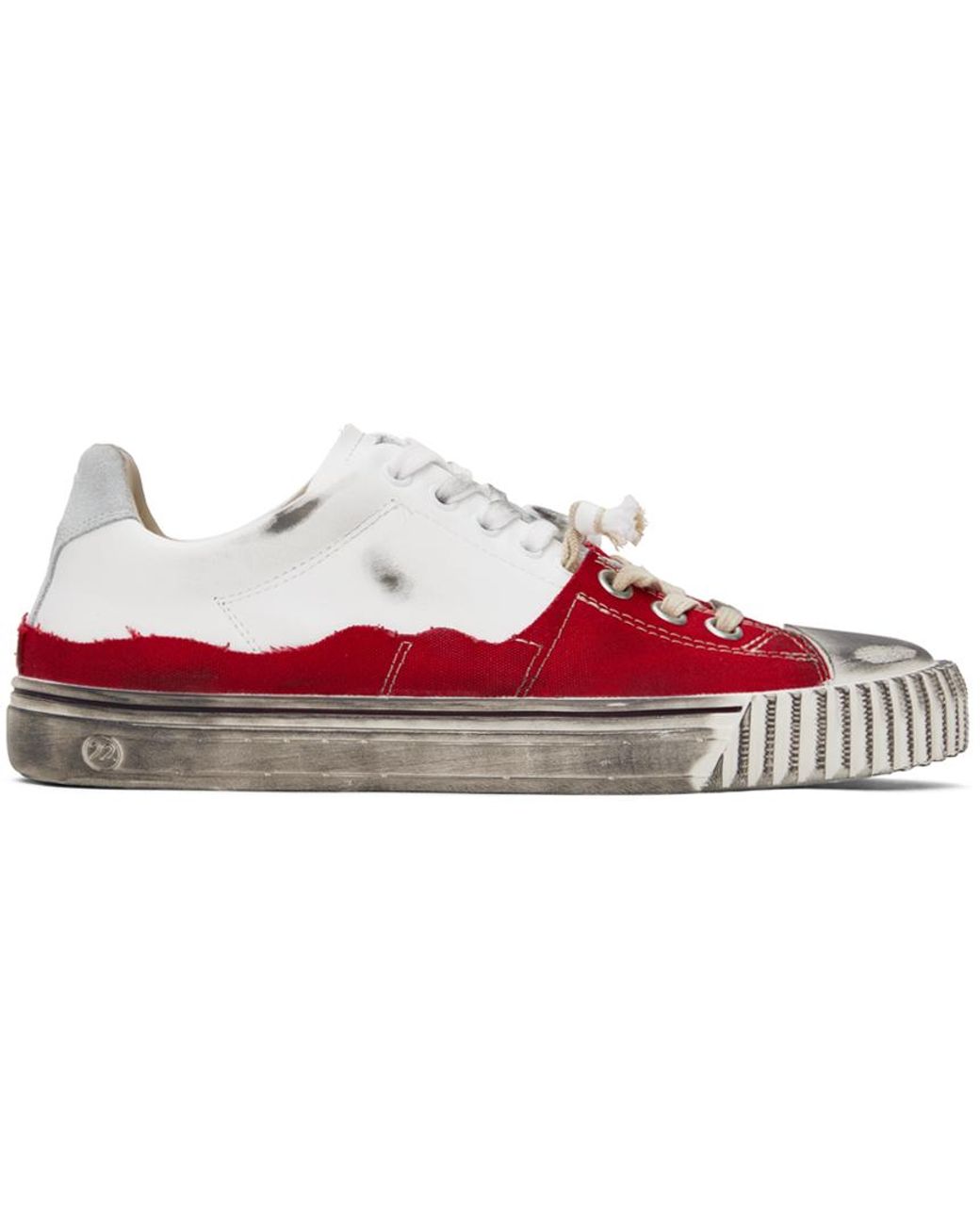 Maison Margiela White Red New Evolution Sneakers in Black for Men Lyst