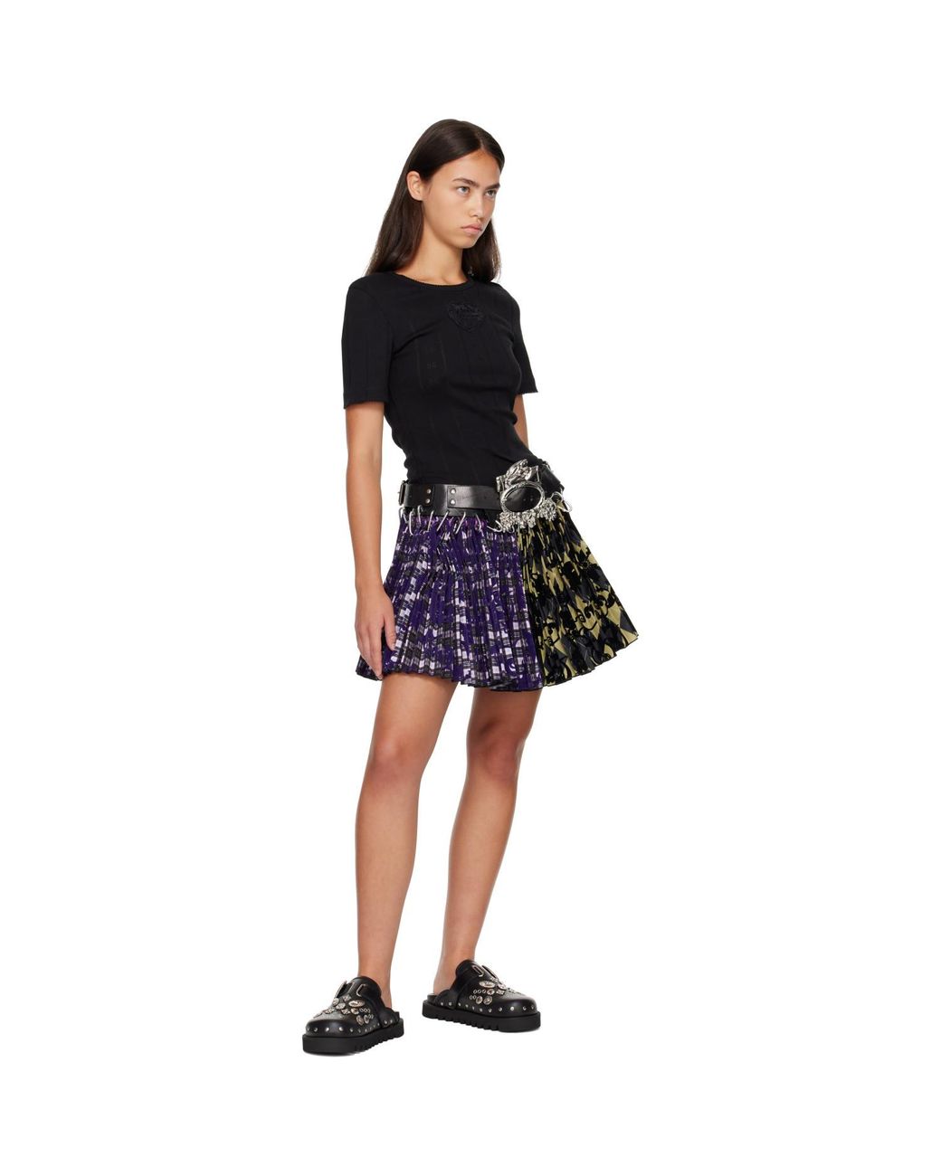 Toga Black Eyelet Metal Sabot Loafers