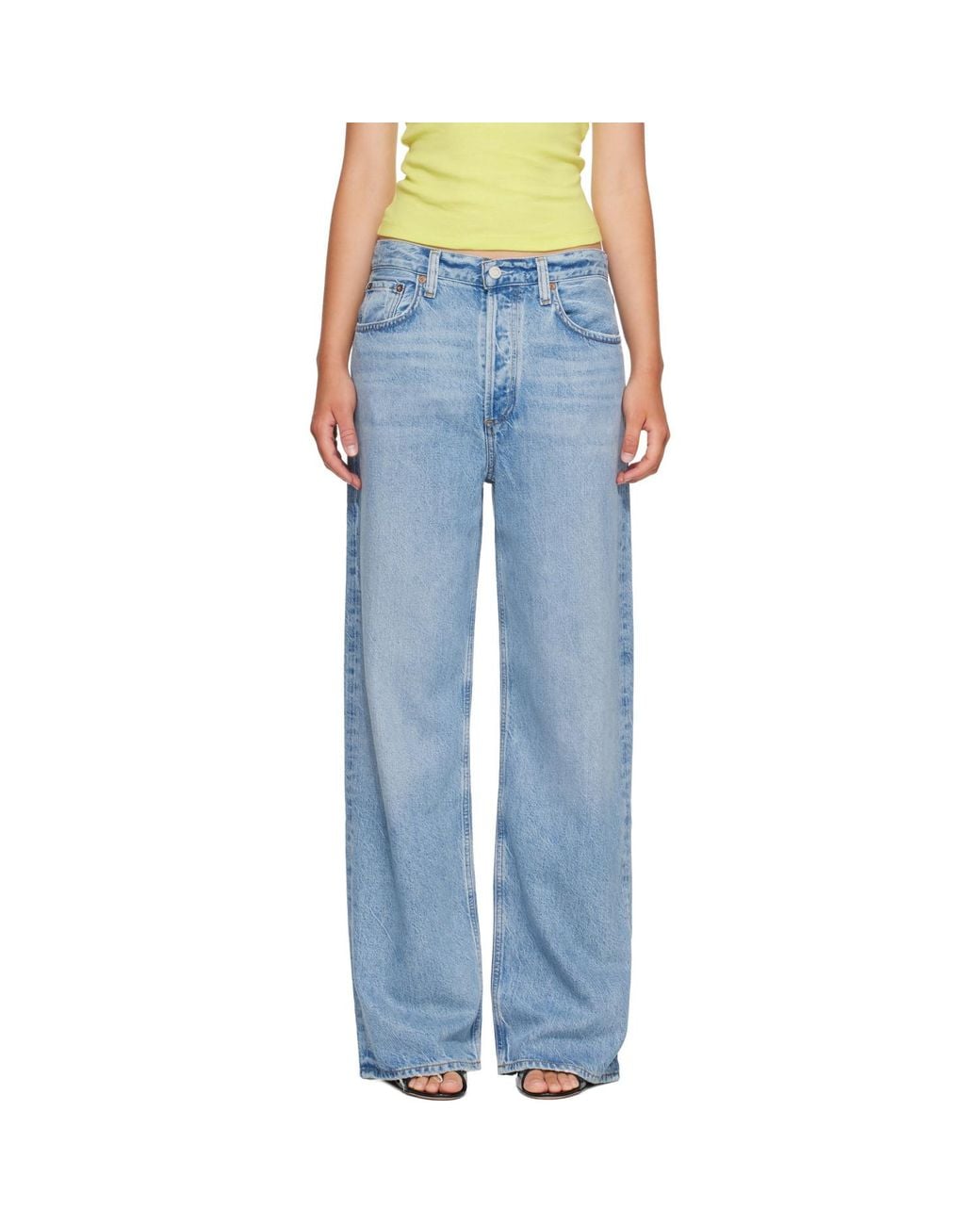 Agolde Blue Low Slung Baggy Jeans