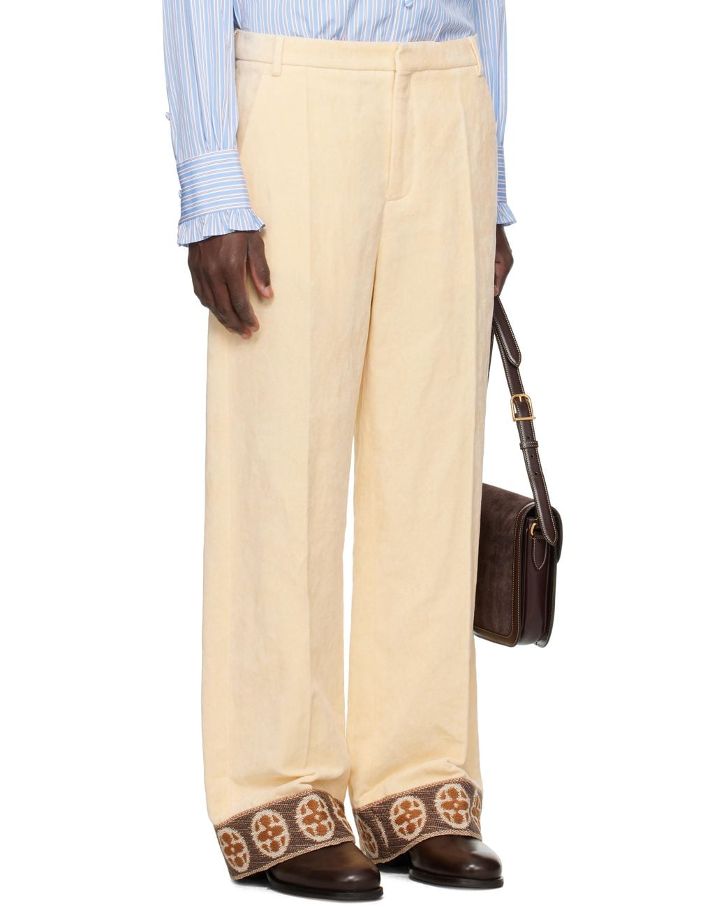 Valentino Natural Flocked Trousers for men