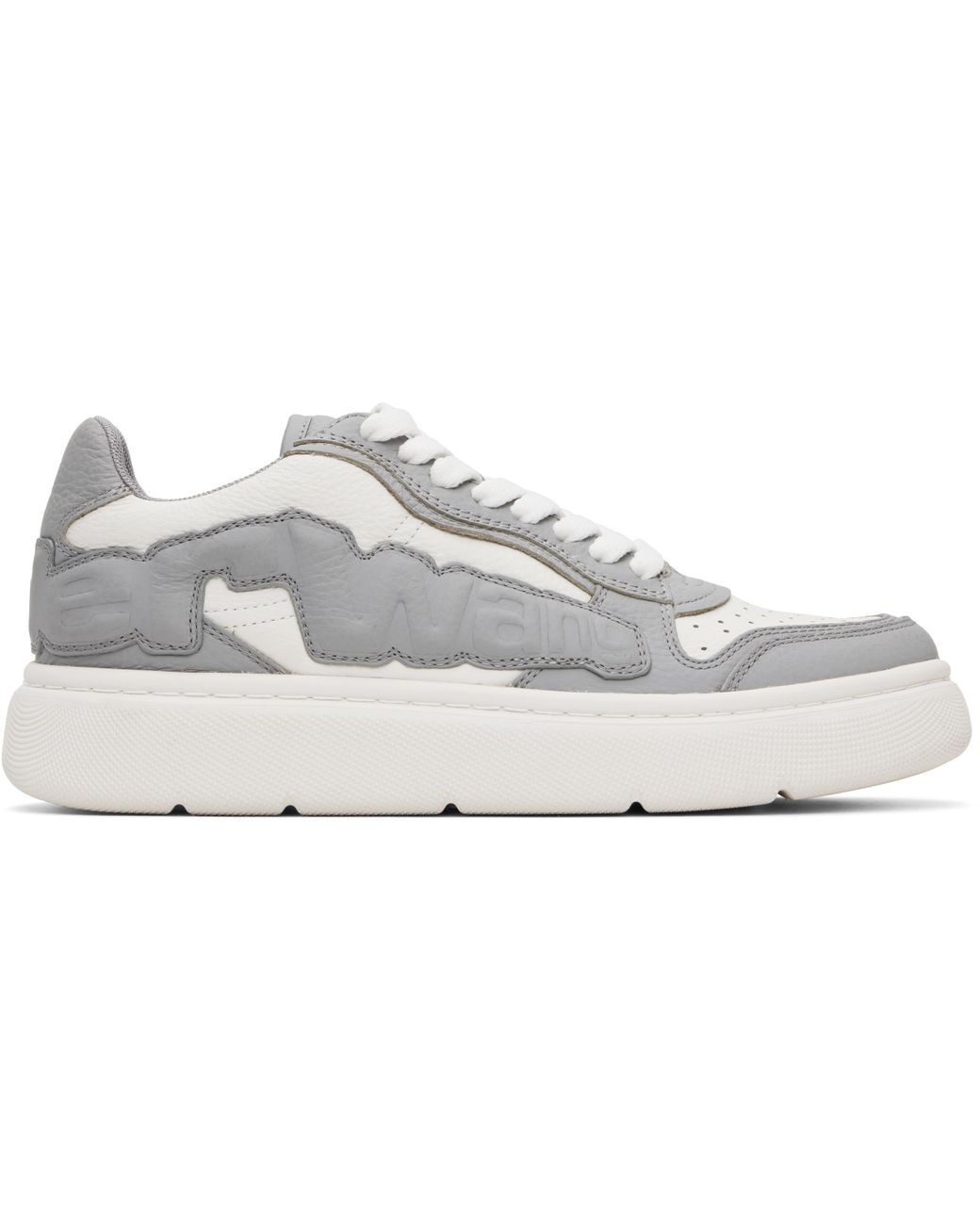 メンズ Alexander Wang グレー＆ホワイト Puff ペブルレザー