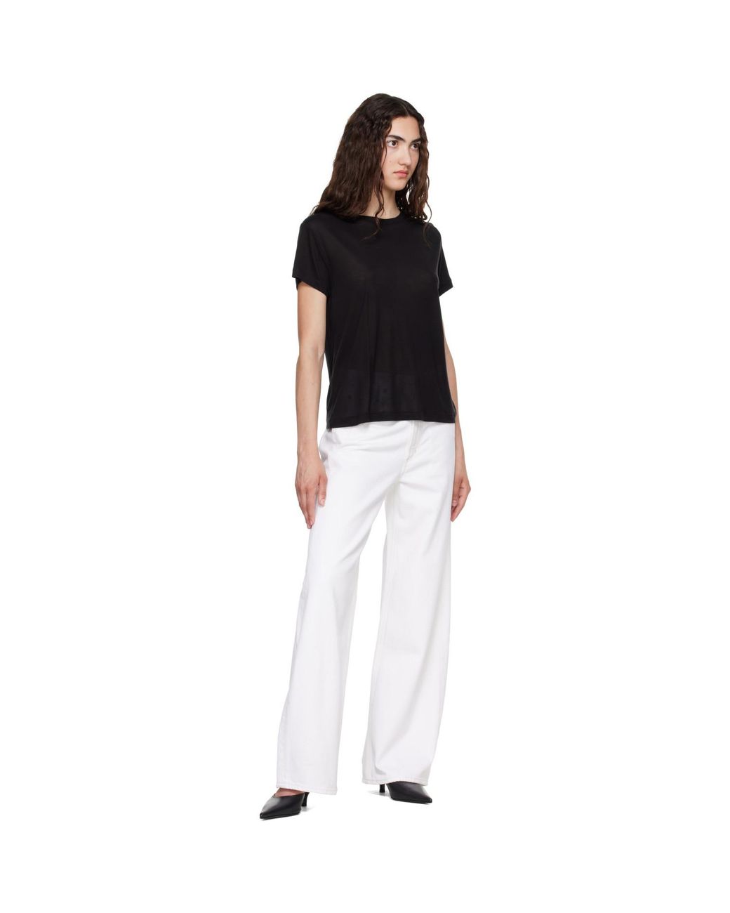 Agolde Black Long Line Adine T-Shirt