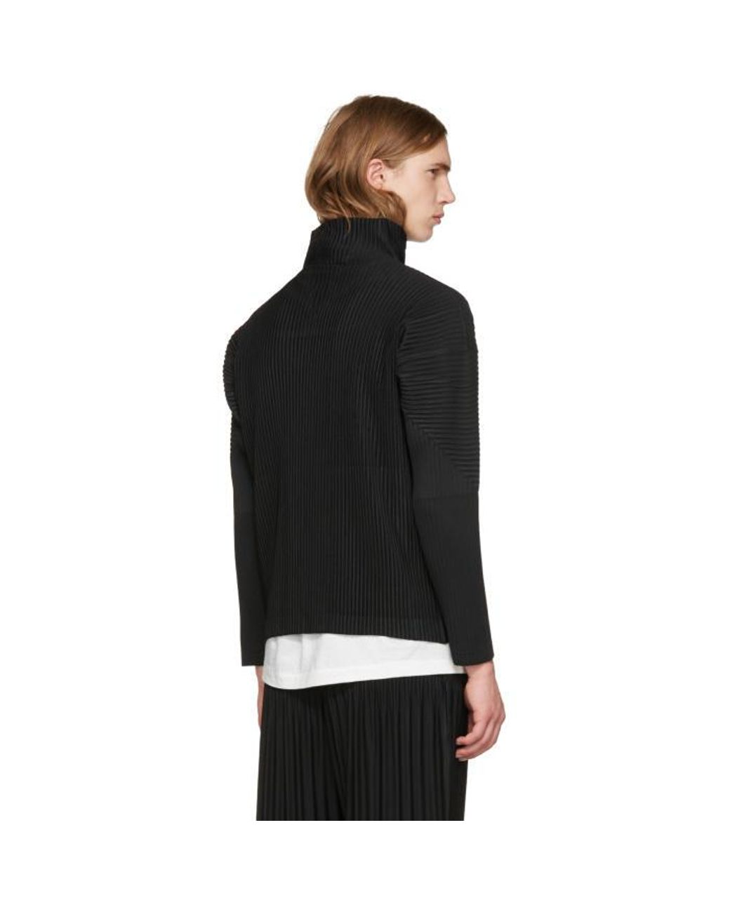 Homme Plissé Issey Miyake Black Classic Pleats Track Jacket for
