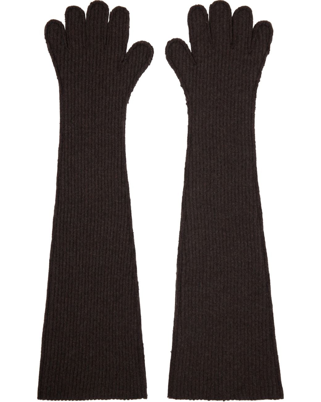 Marni Black Oversized Wool Gloves