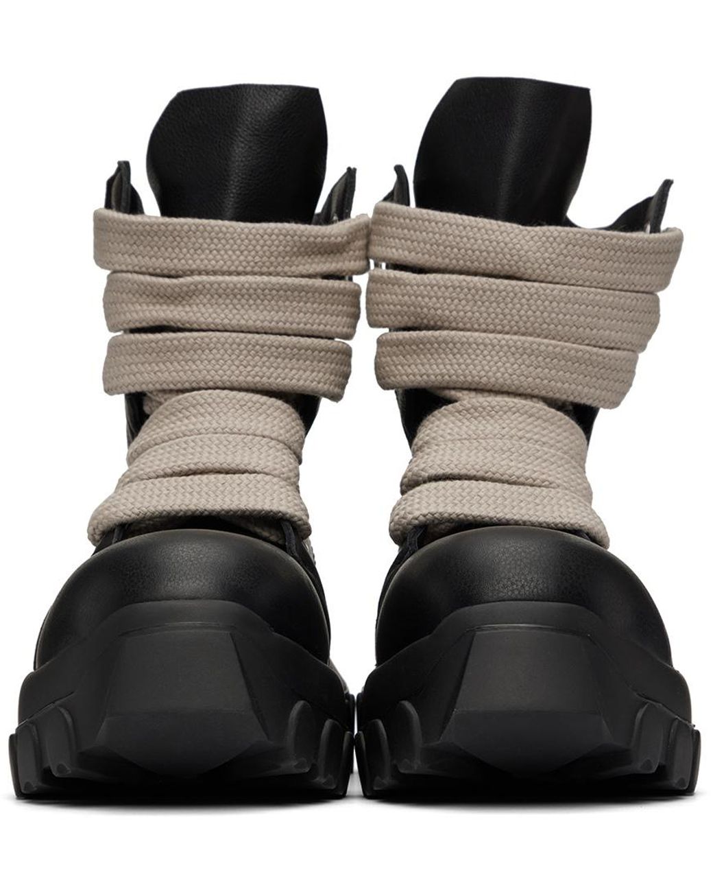 Rick Owens Jumbo Lace Bozo Tractor Boots in Black for Men | Lyst
