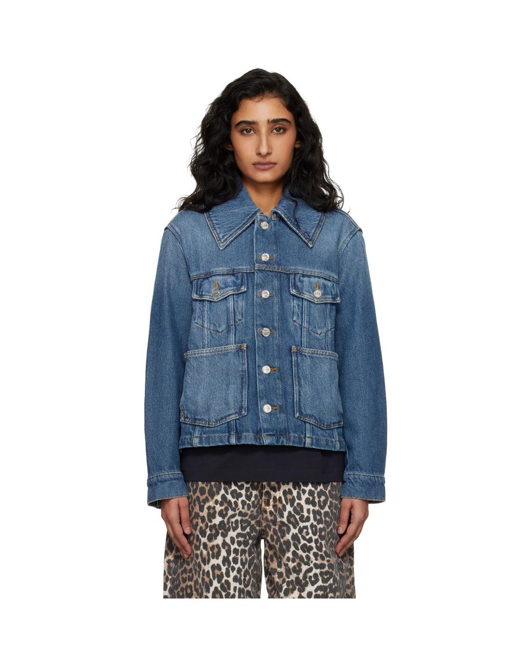 Ganni Blue Heavy Denim Jacket