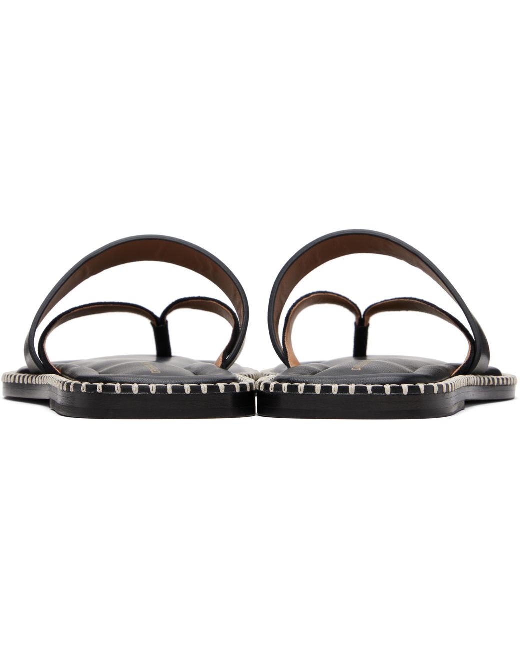 Dries Van Noten Black Leather Sandals for men