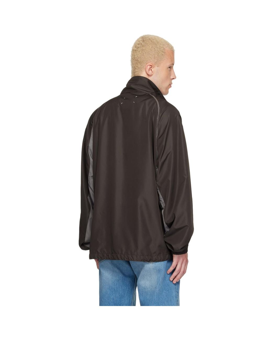 Maison Margiela Black Contrast Panel Track Jacket for men