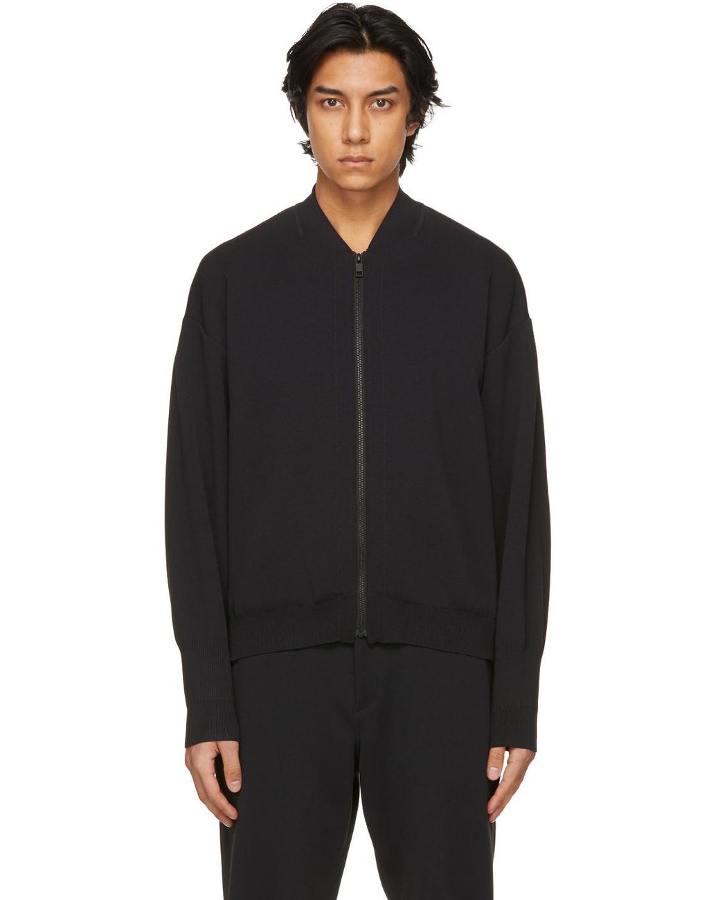 CFCL Milan Rib Flight Bomber Jacket in Black for Men | Lyst