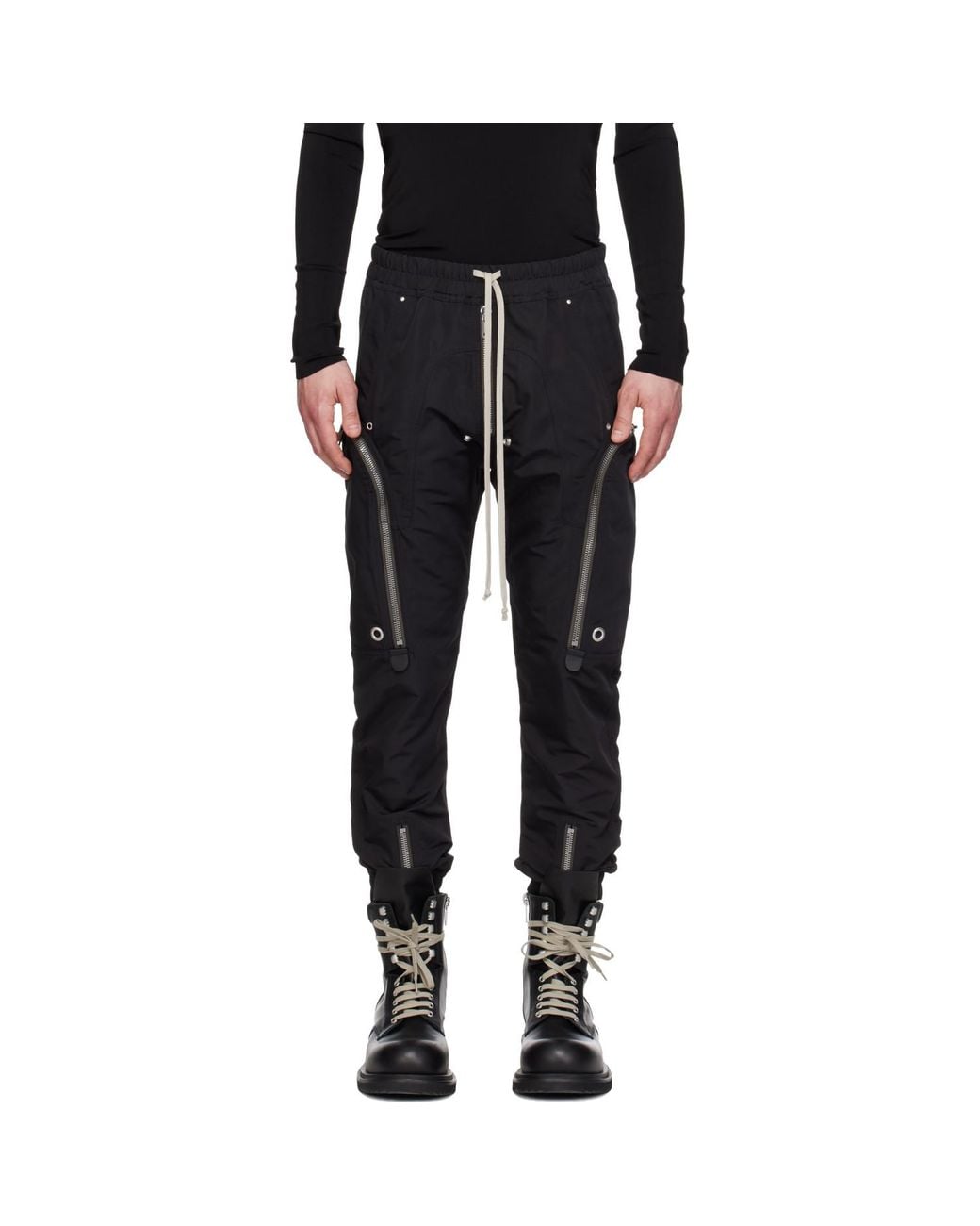 Rick Owens Black Temple Bauhaus Cargo Pants for men