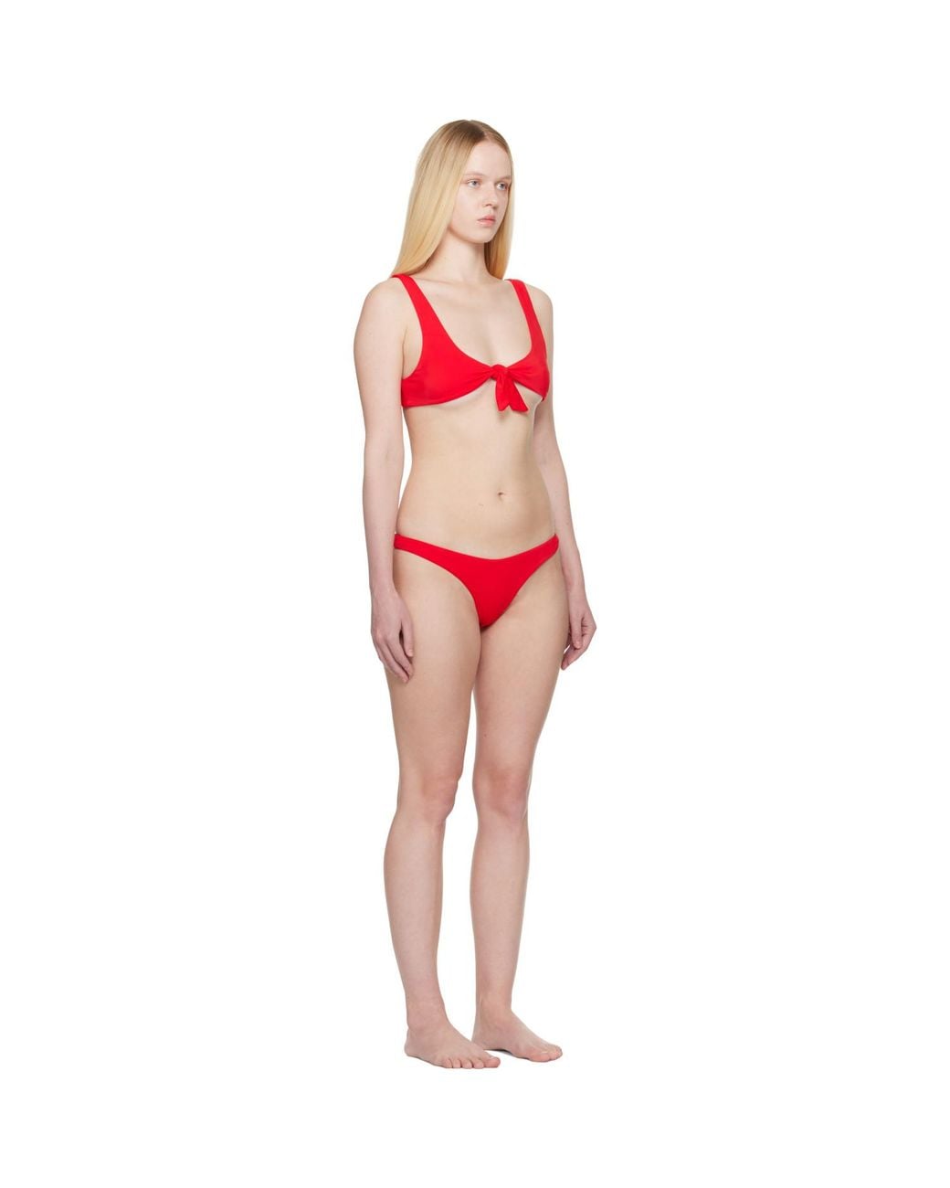 The Attico Red Self-Tie Bikini