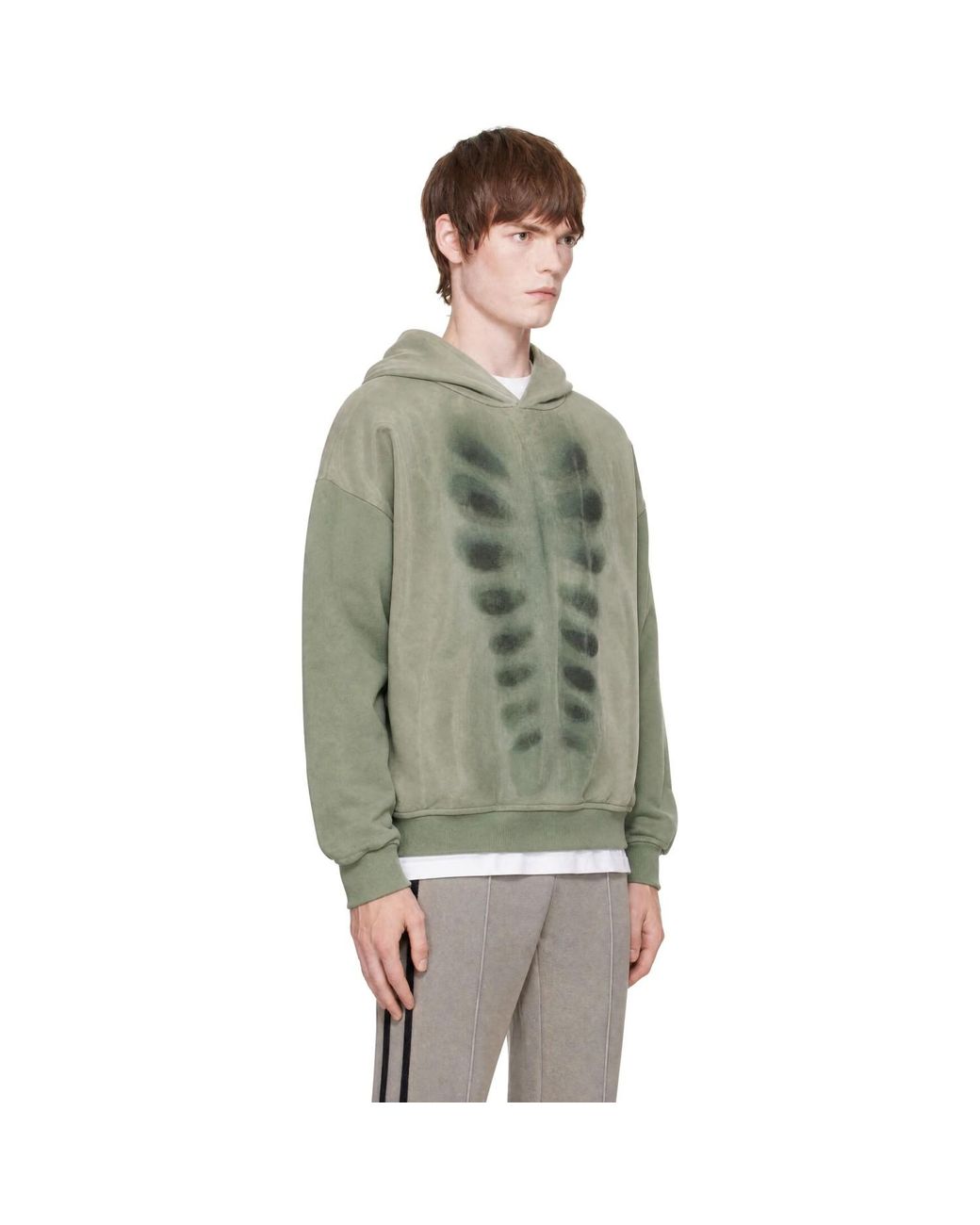 AVAVAV Green X-Ray Organza Hoodie for men