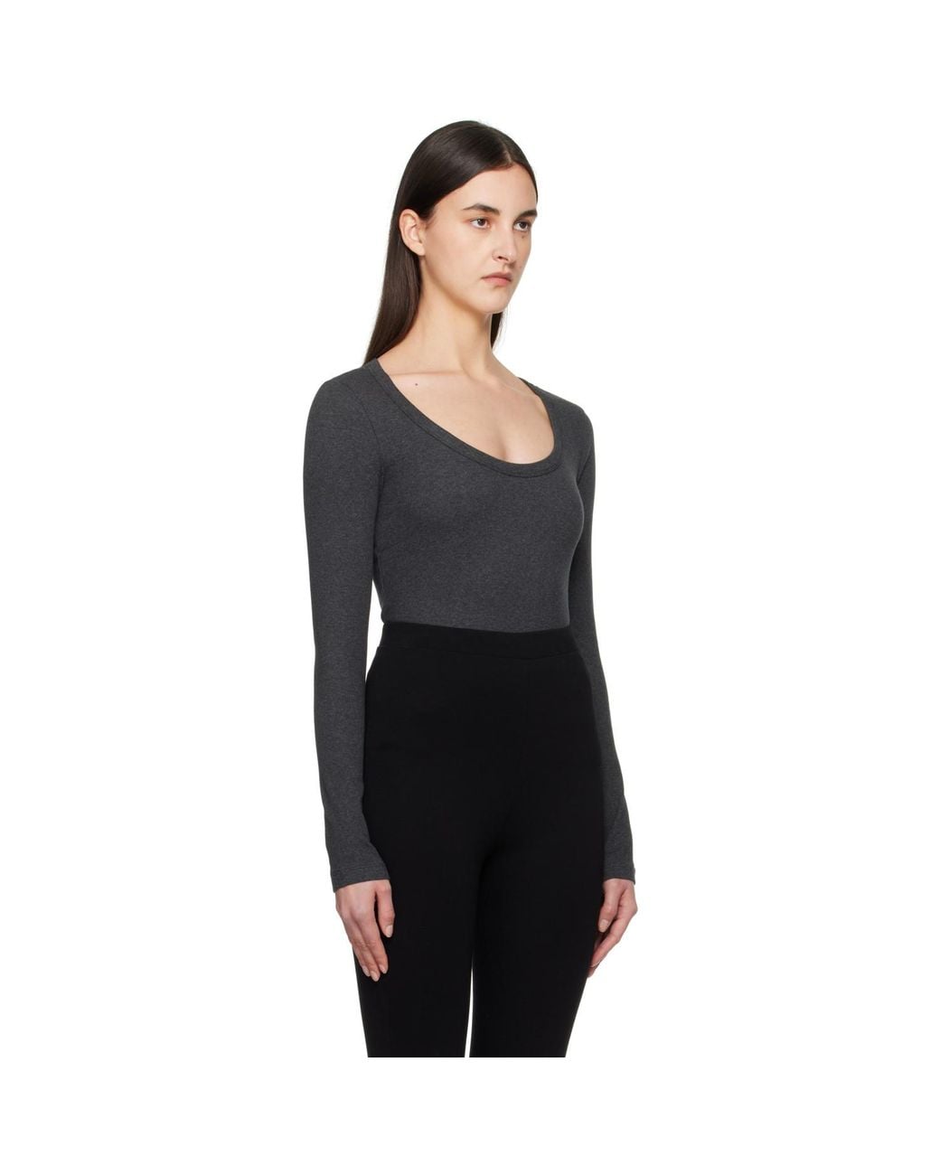 Totême Black Classic Rib T-Shirt