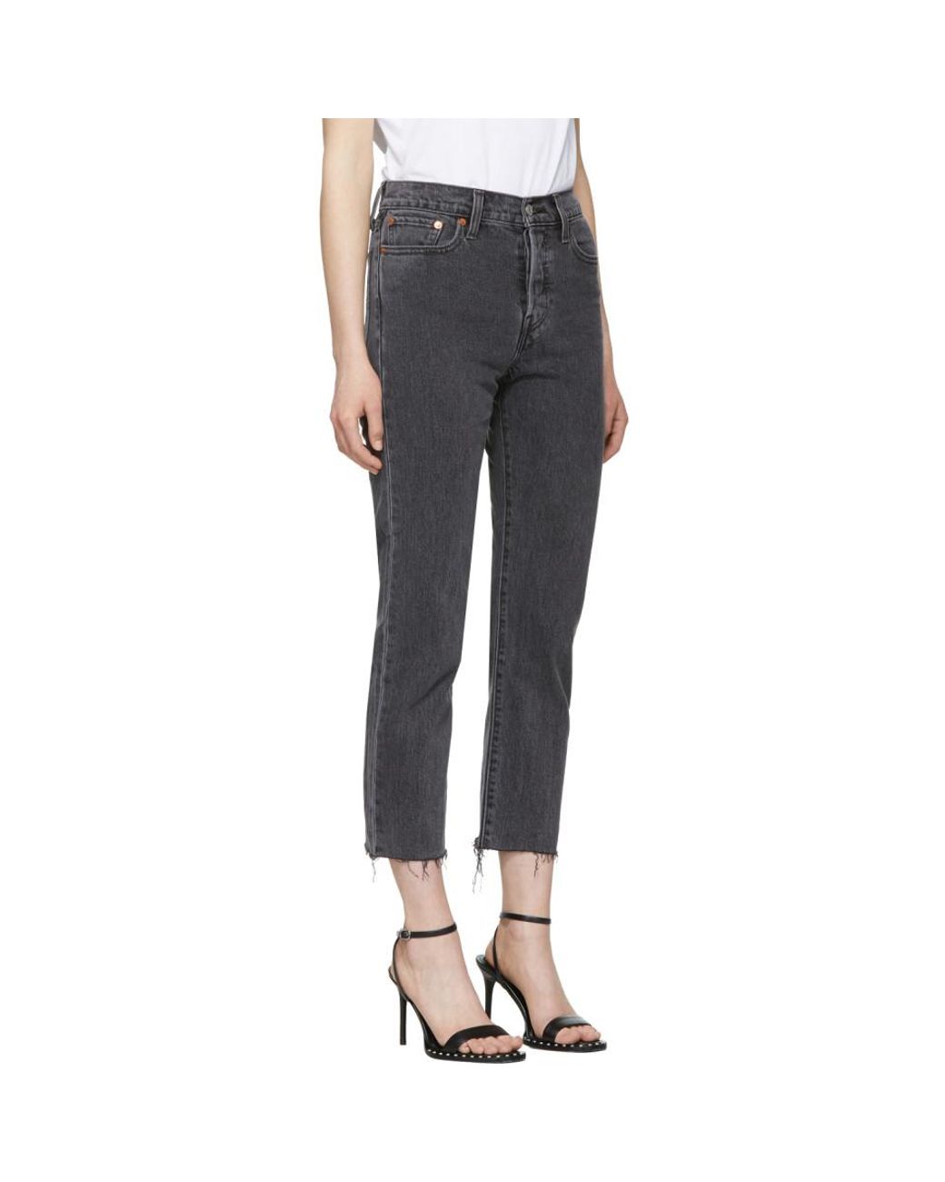 Levi's Grey Wedgie Straight Jeans in Gray | Lyst