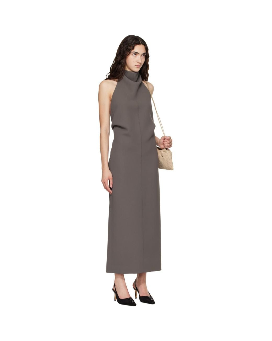 Khaite Brown Taupe Roxanne Maxi Dress
