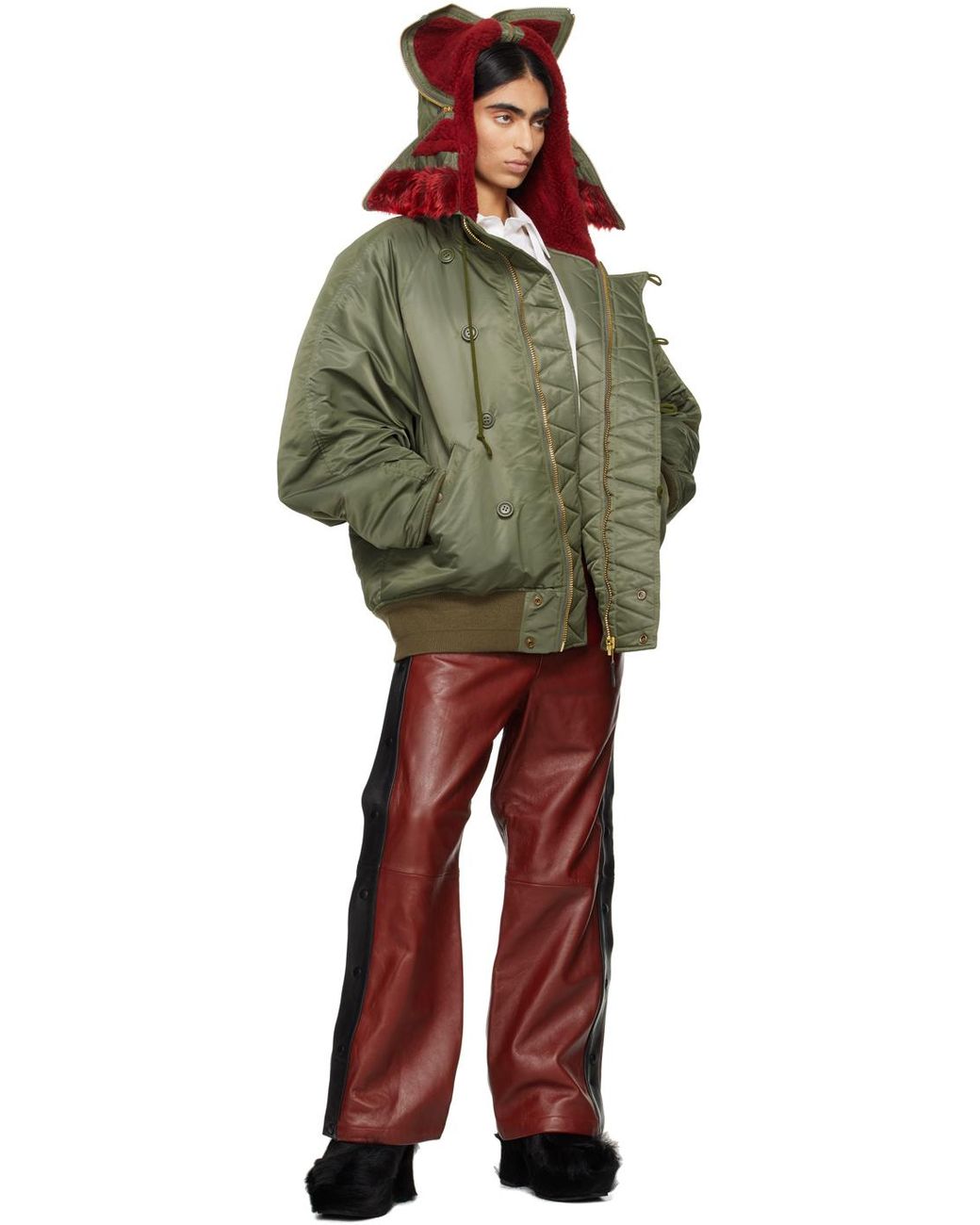 Doublet Insulated Petal Mouth Bomber Jacket in Green | Lyst UK