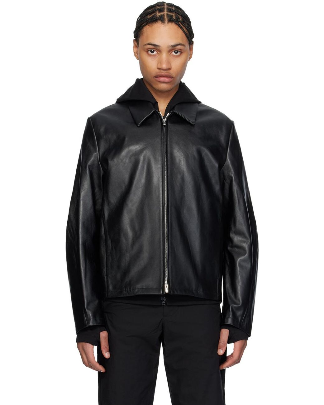 Post Archive Faction PAF 6.0 Right Leather Jacket in Black