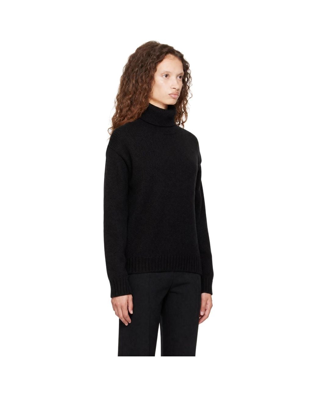 Tom Ford Black Wool Cashmere Mohair Turtleneck Knit Sweater