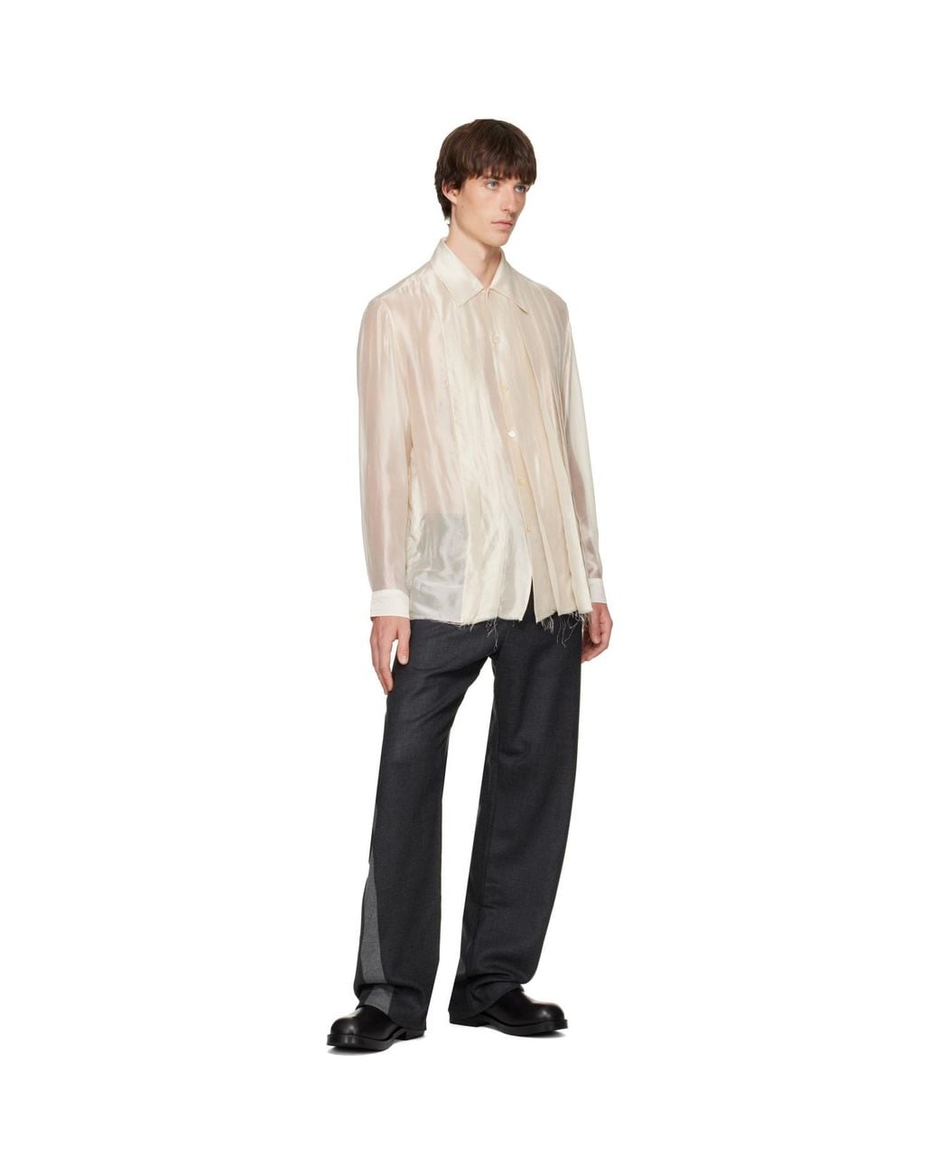 Edward Cuming Gray Twisted Tailored Trousers for men