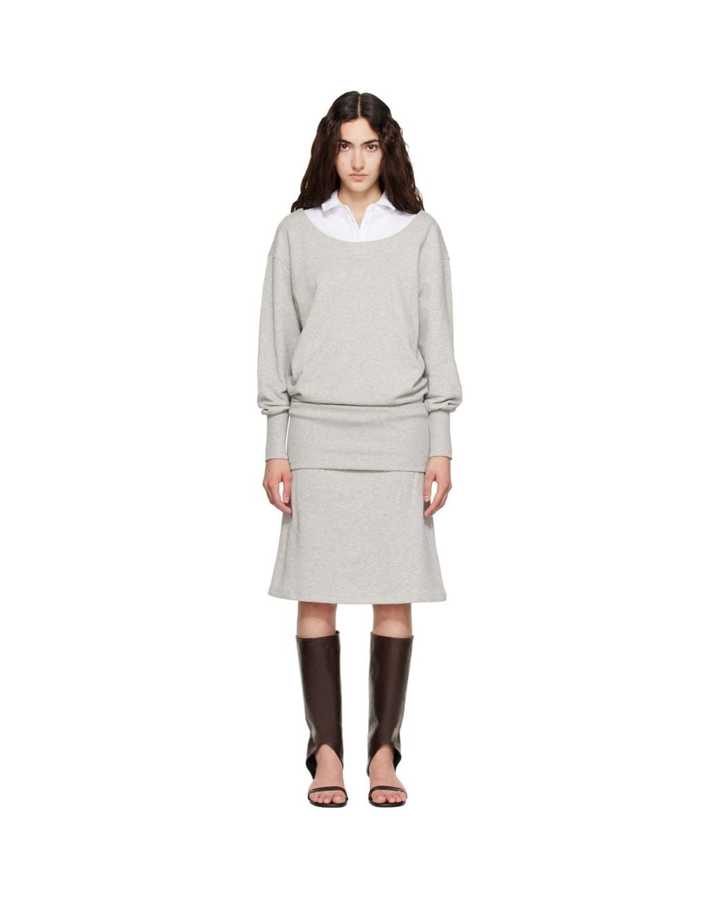 Paloma Wool Gray Belda Midi Dress