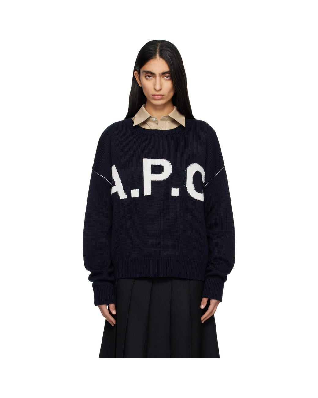 A.P.C. Blue Logo 'A.P.C' Sweater