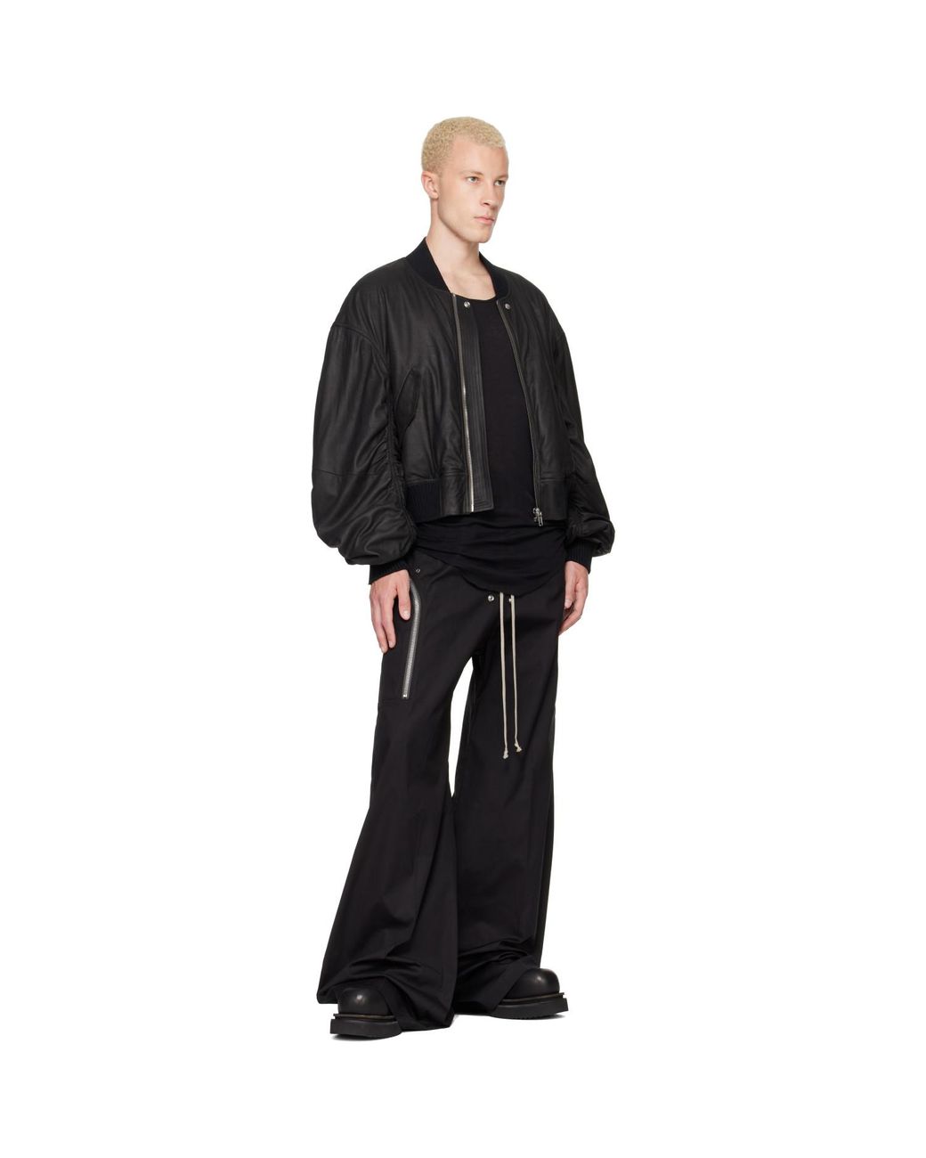 Rick Owens Black Tower Heizer Belas Cargo Pants for men