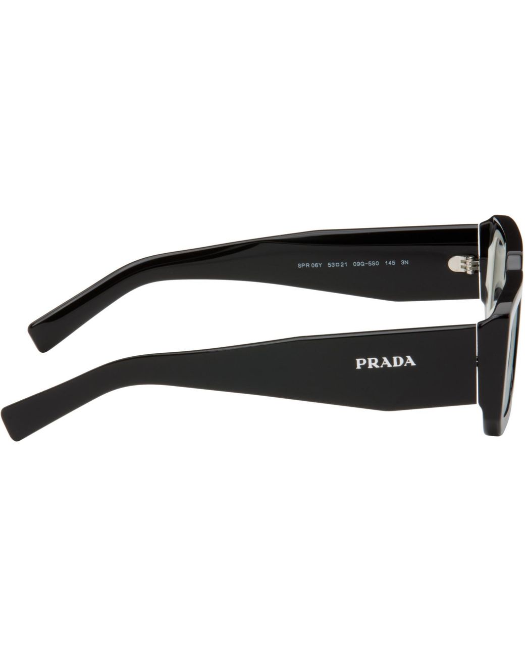 Prada Black Square Acetate Chunky Sunglasses for men