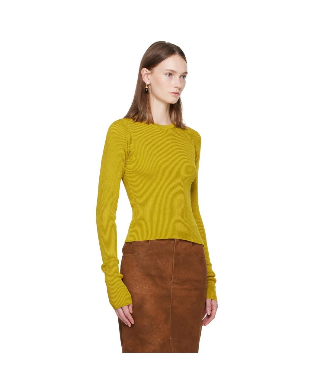 Rier Yellow Fine Rib T-Shirt