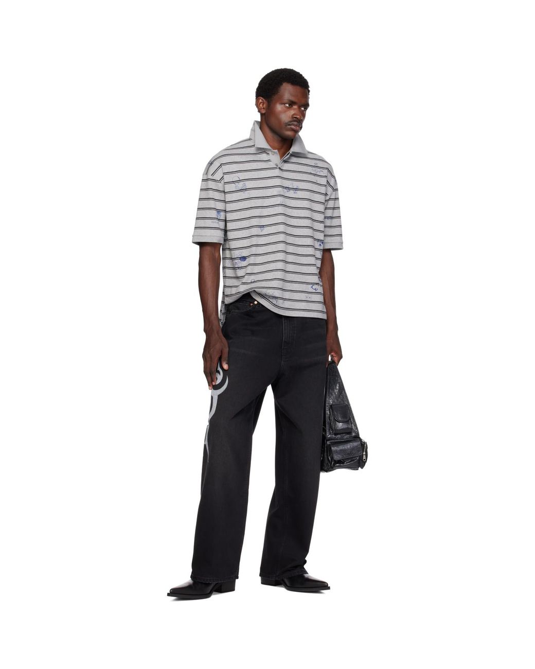 Vetements Black Graffiti Baggy Jeans for men