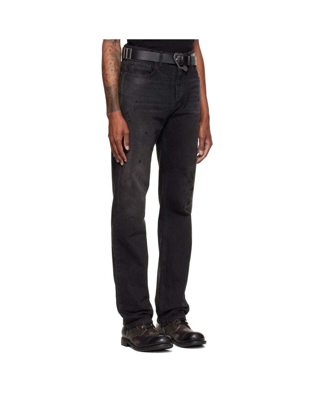 ALEXANDER DIGENOVA Black Underground Painter Jeans for men
