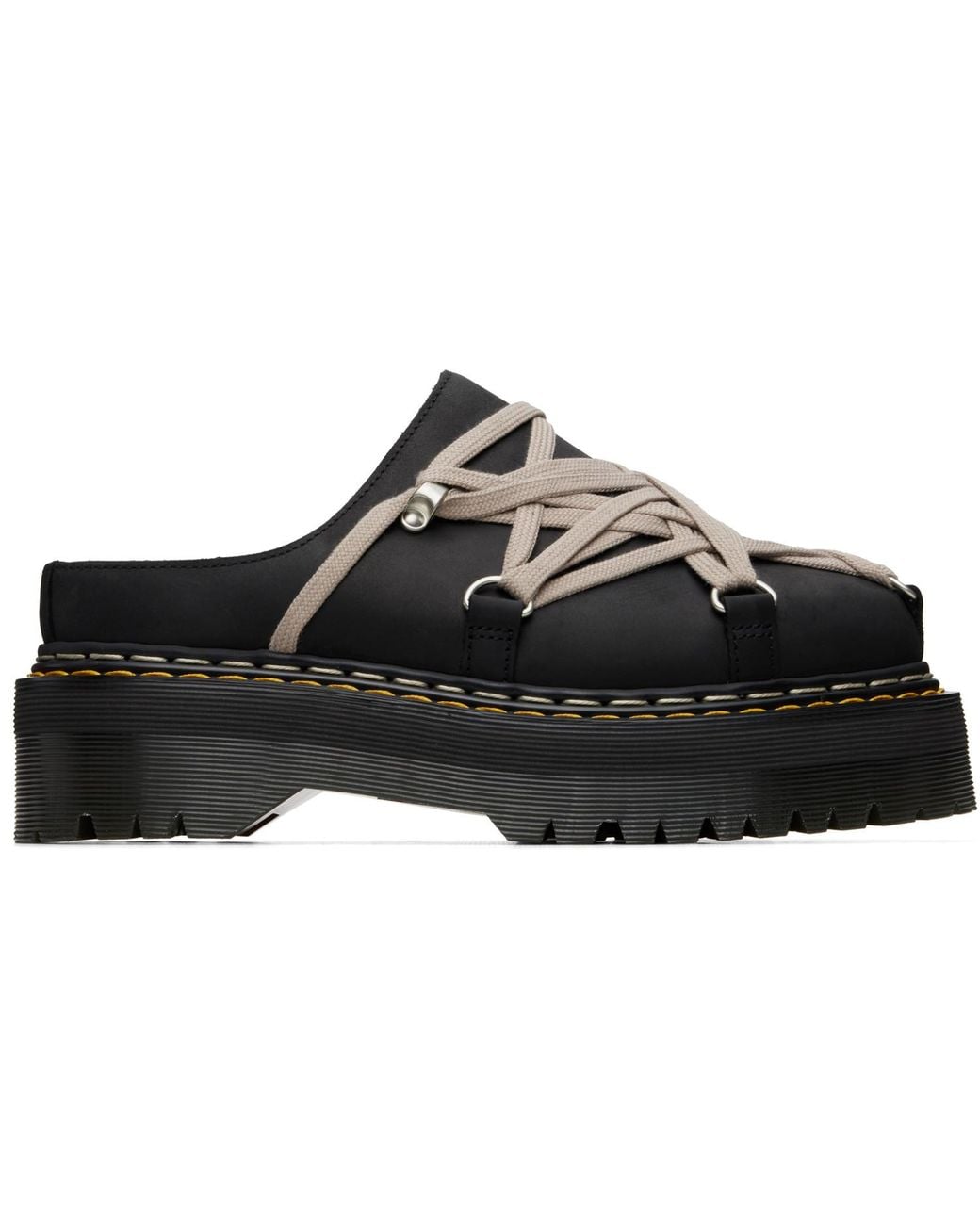Rick Owens Black Dr. Martens Edition Quad Sole Megalace Loafers for men
