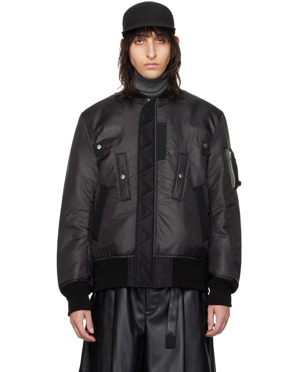 ジャケット sacai SS25 Sacai Jackets Black (2507677 001) sacai Suiting Bonding Blouson Black | HAVEN