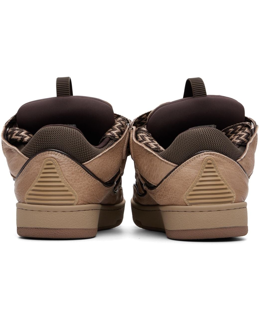 Lanvin Brown Curb Dino-Effect Leather Sneakers for men