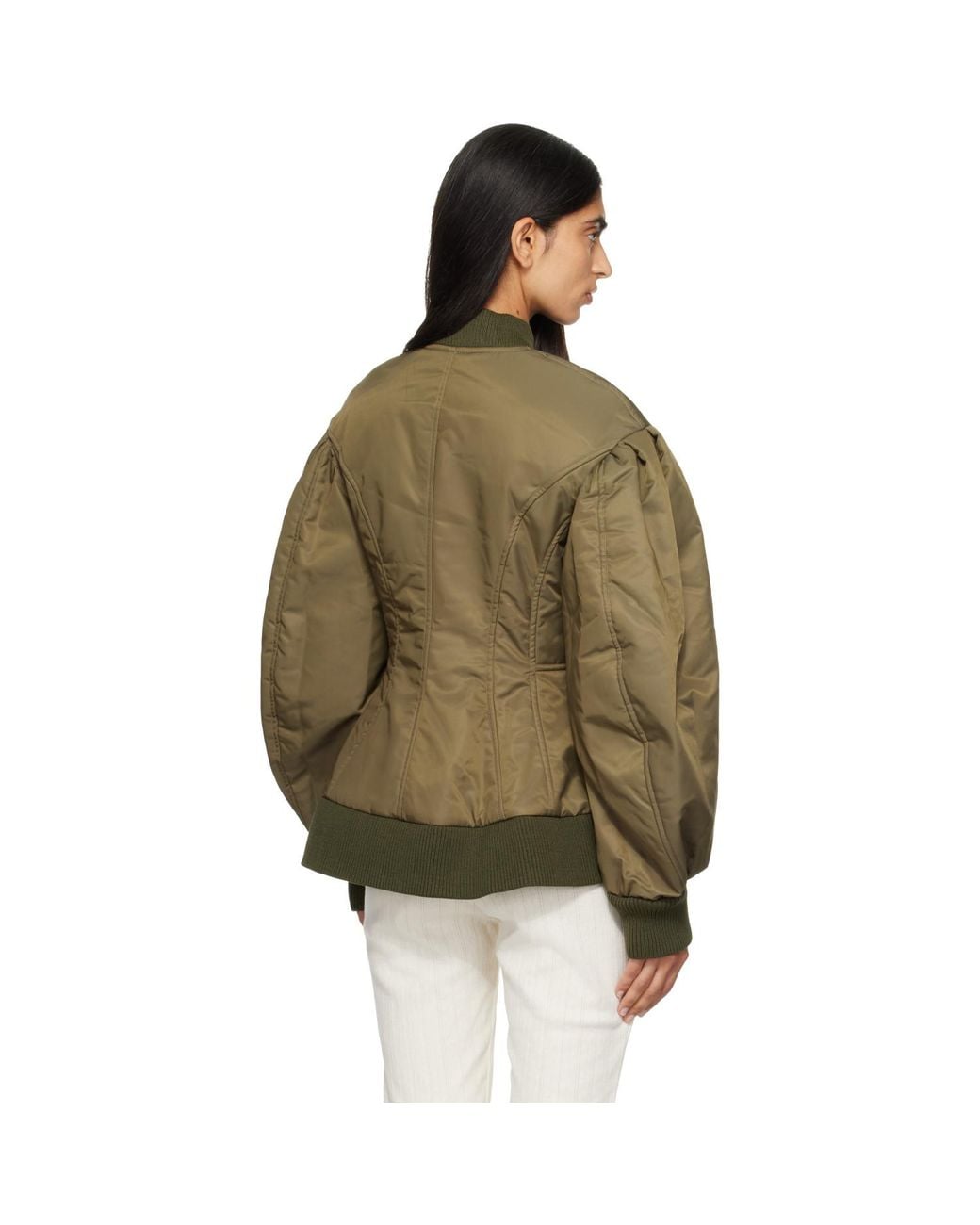 Simone Rocha Brown Padded Sculpted Bomber Jacket