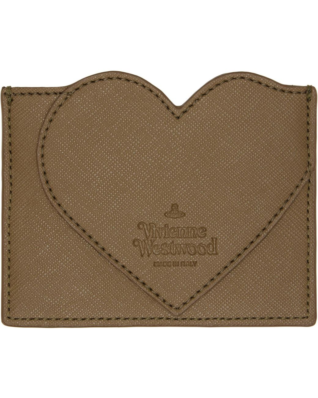 Vivienne Westwood Green Khaki Heart Card Holder for men