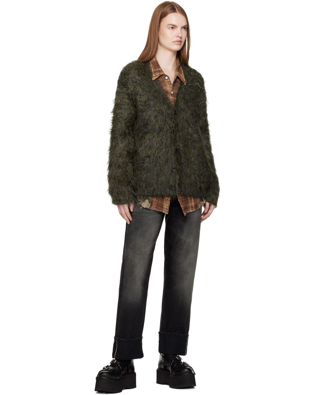 R13 Black Strapped Double Stack Boots