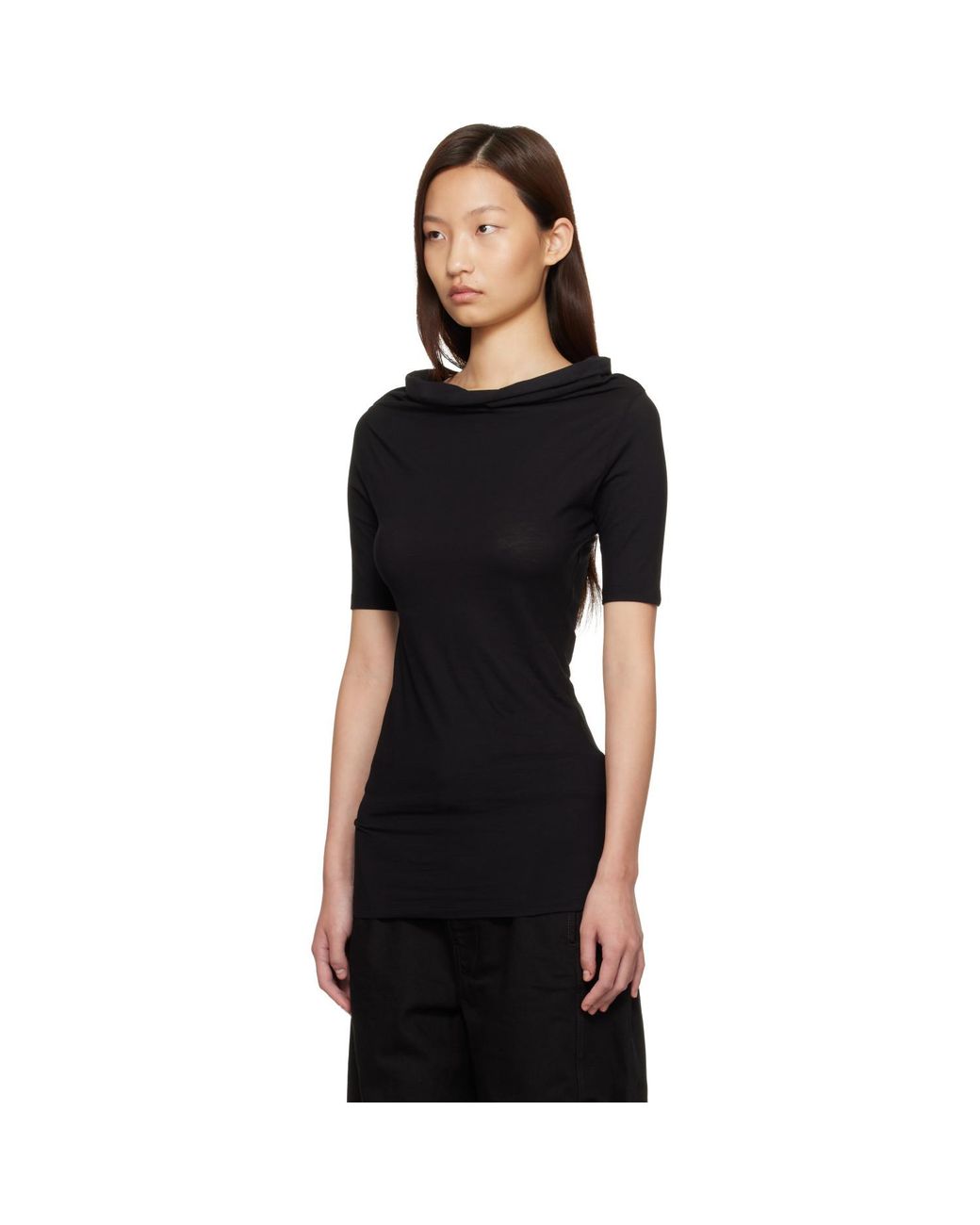 Lemaire Black Short Sleeve Twisted T-Shirt