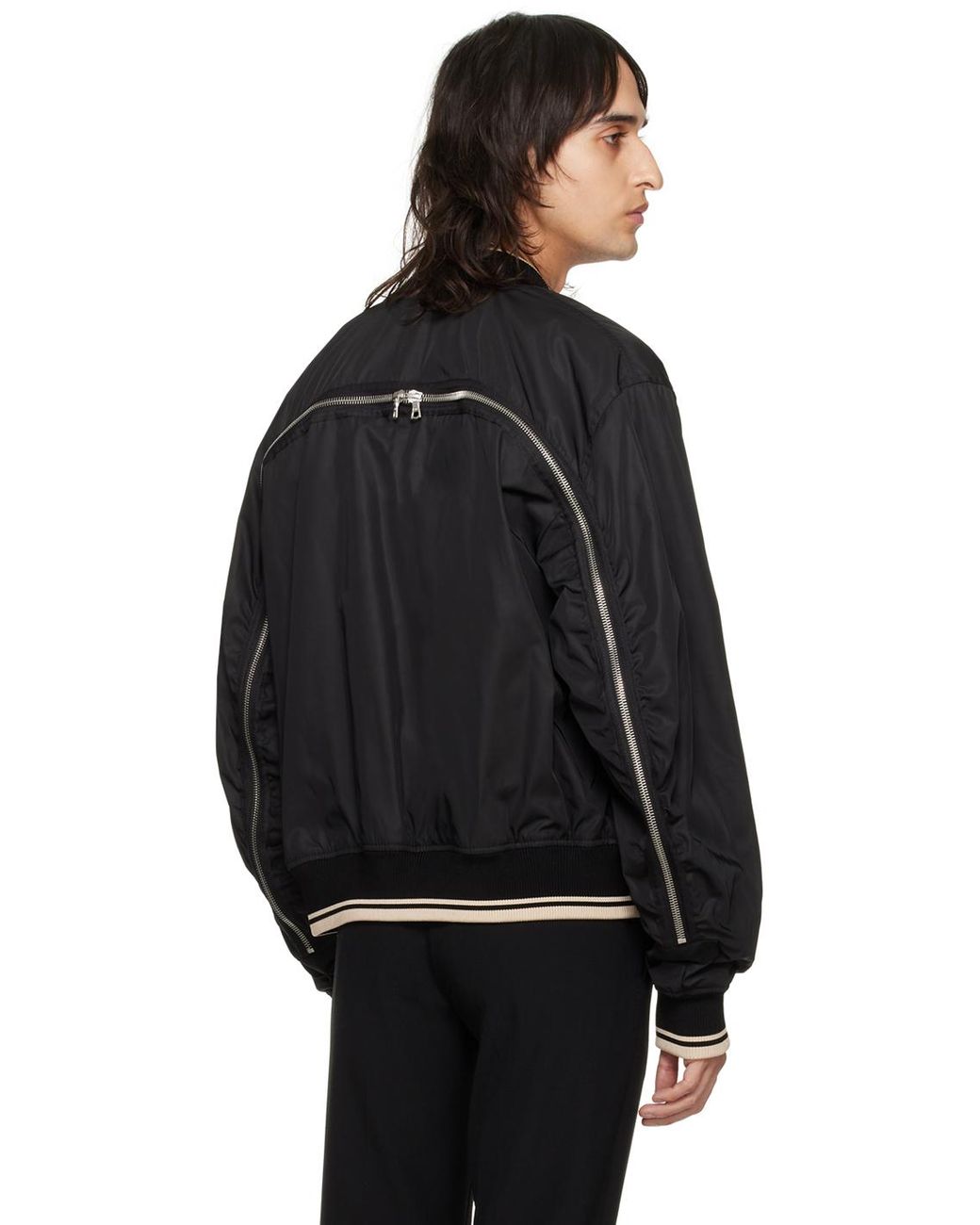 メンズ Dries Van Noten ジッパー ボンバージャケット ブラック | Lyst