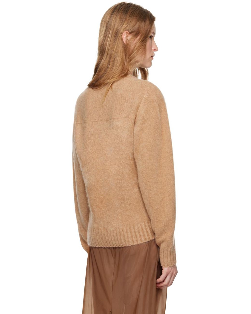 Carven V Neck Brushed Cashmere Sweater in Orange Lyst UK