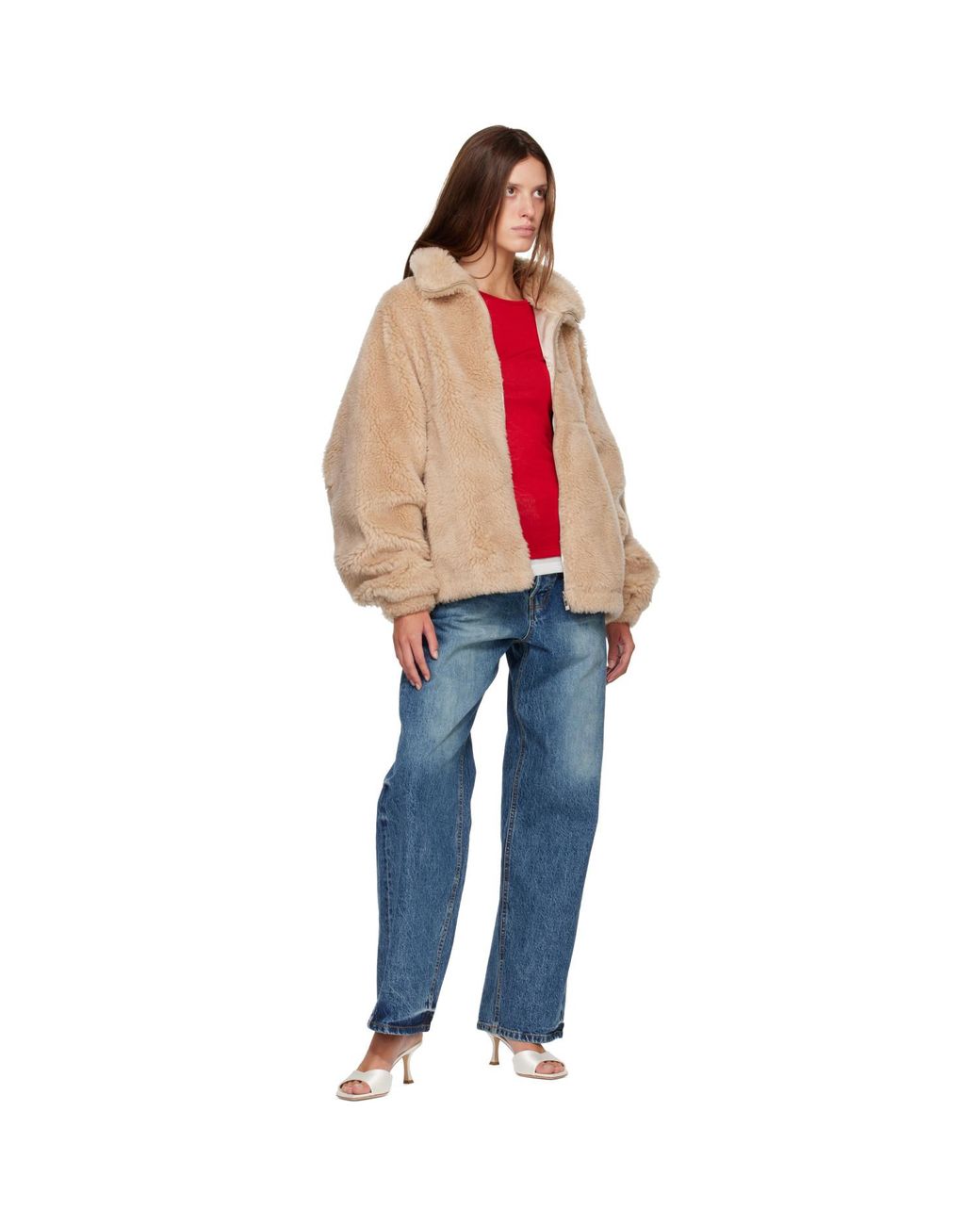 R2W Red Falco Oversized Wool Slik Jacket