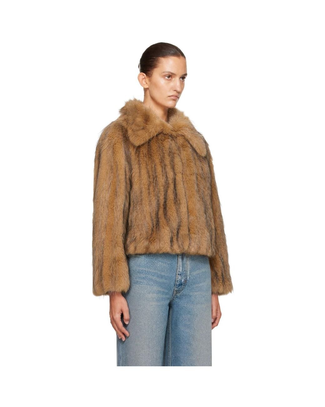 Boss Brown Short Faux-Fur Jacket