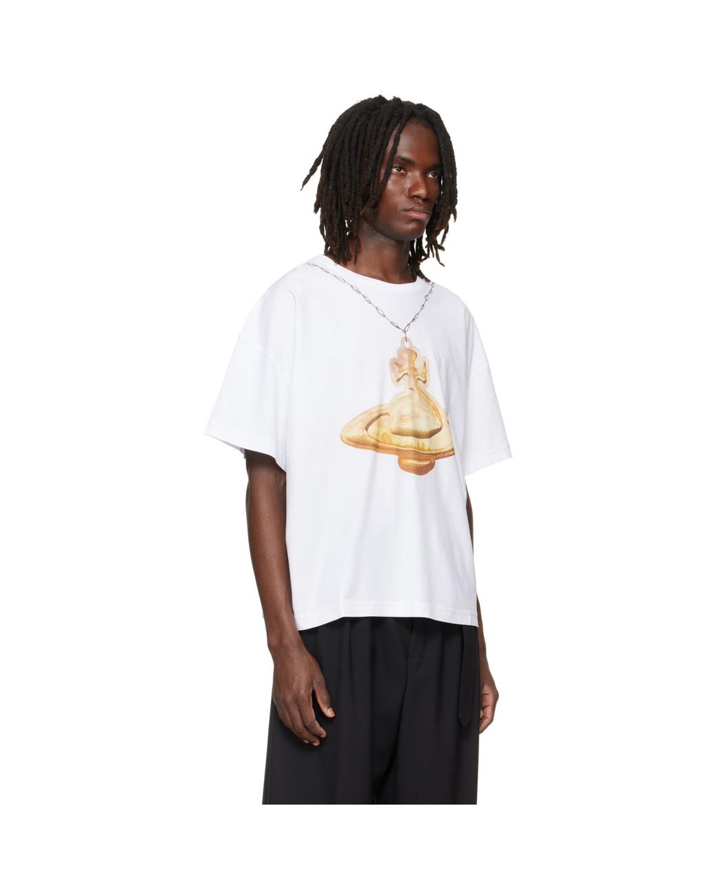 Vivienne Westwood White Orb Oversized Box T-Shirt for men