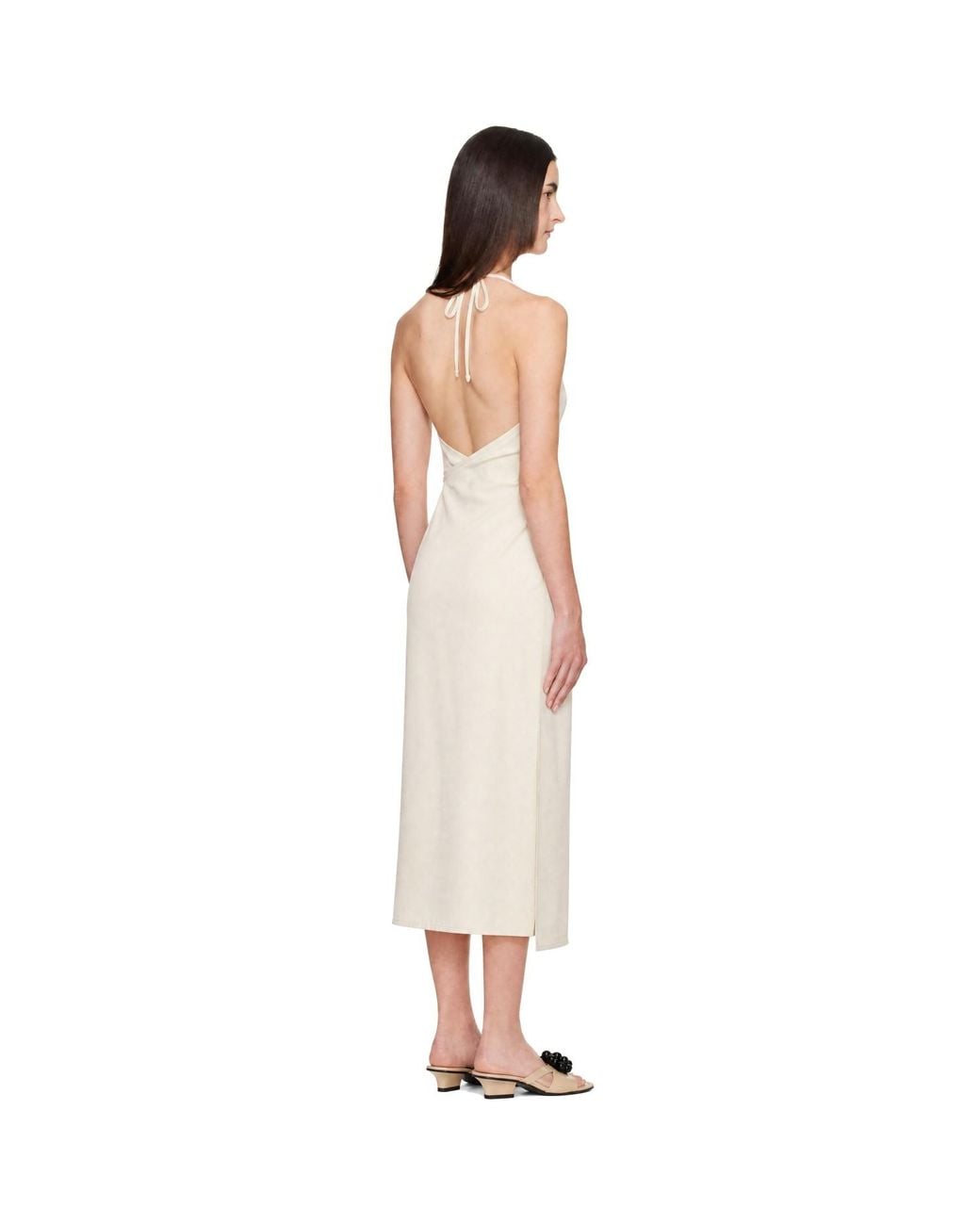 Baserange Natural Off- Apron Midi Dress