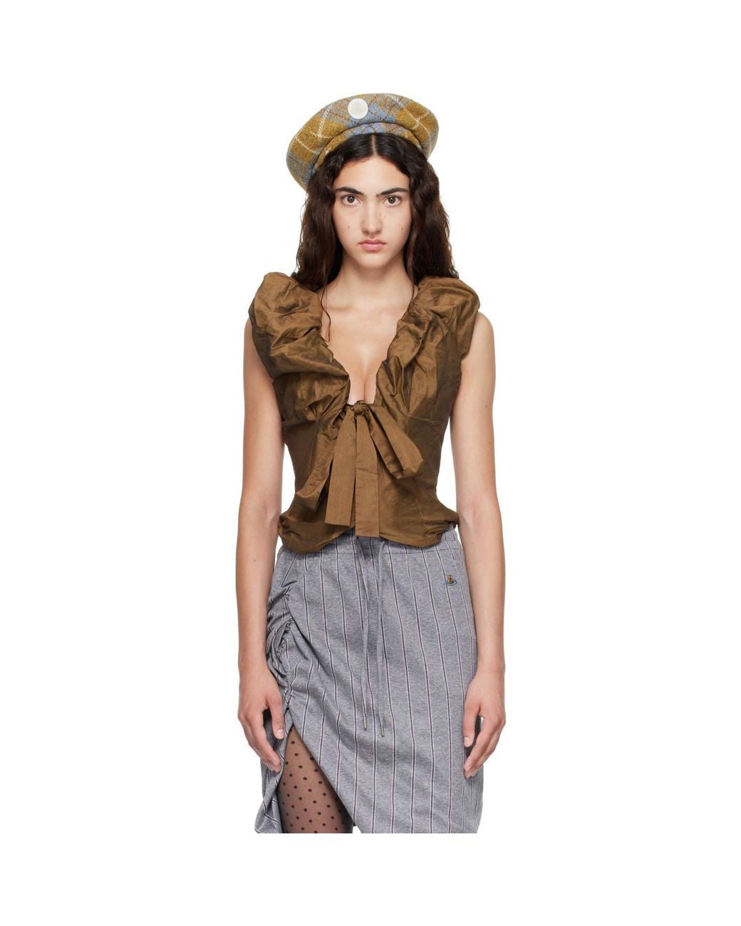 Vivienne Westwood Blue Khaki Kendall Corset Blouse