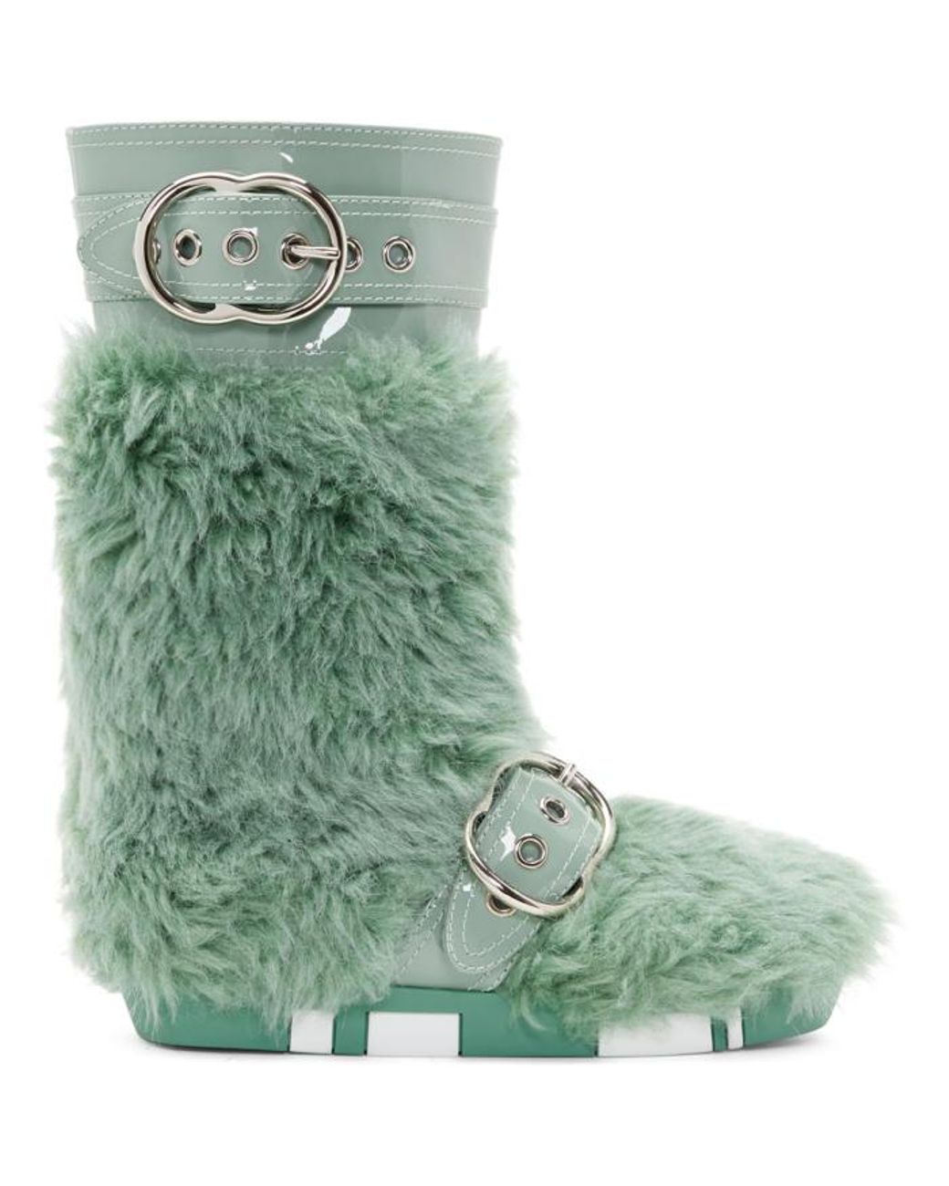 Bowen faux fur clearance boot in moss green