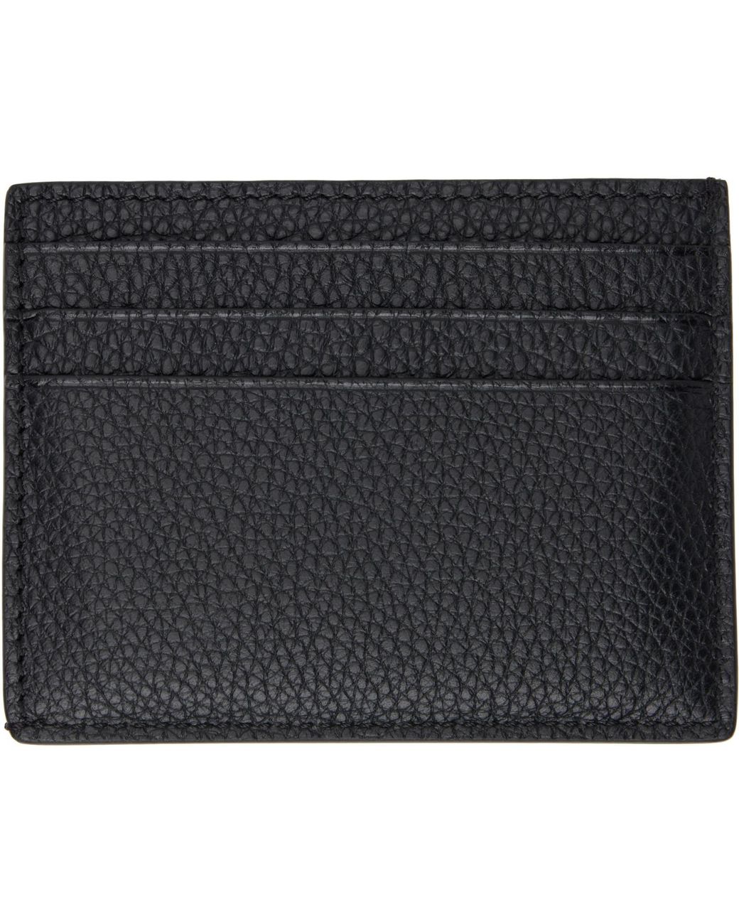 Tom Ford Black Grain Leather Card Holder for men