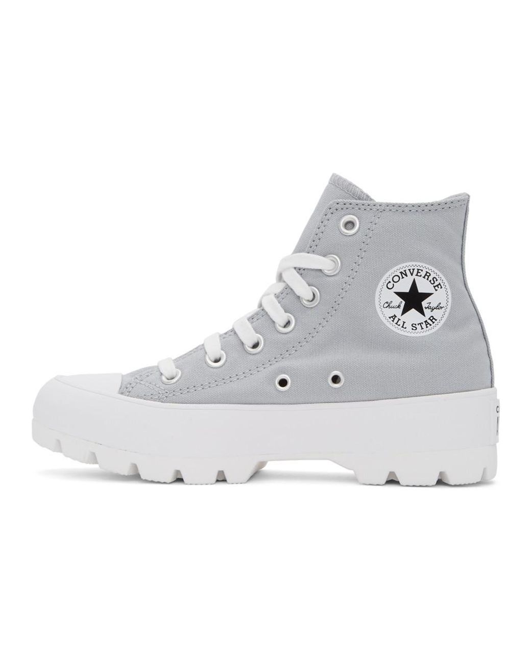 Converse Grey Chuck Taylor All-star Lugged High-top Sneakers in Gray | Lyst