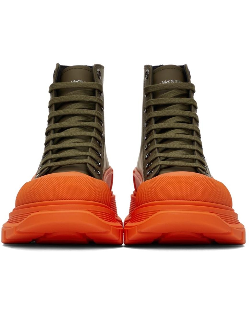 McQueen Ssense Exclusive Tread Slick High Sneakers in Green