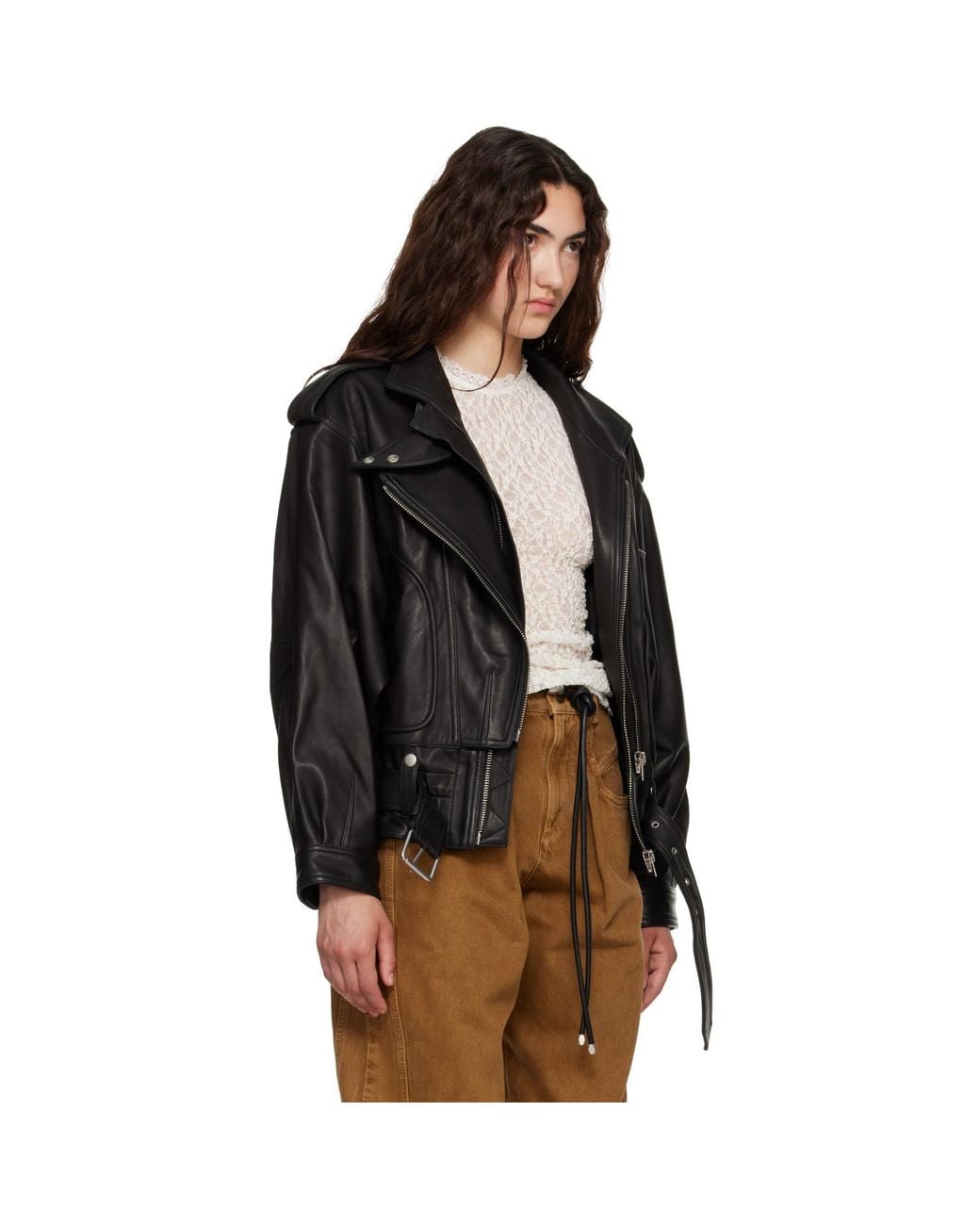 Isabel Marant Black Farza Leather Jacket